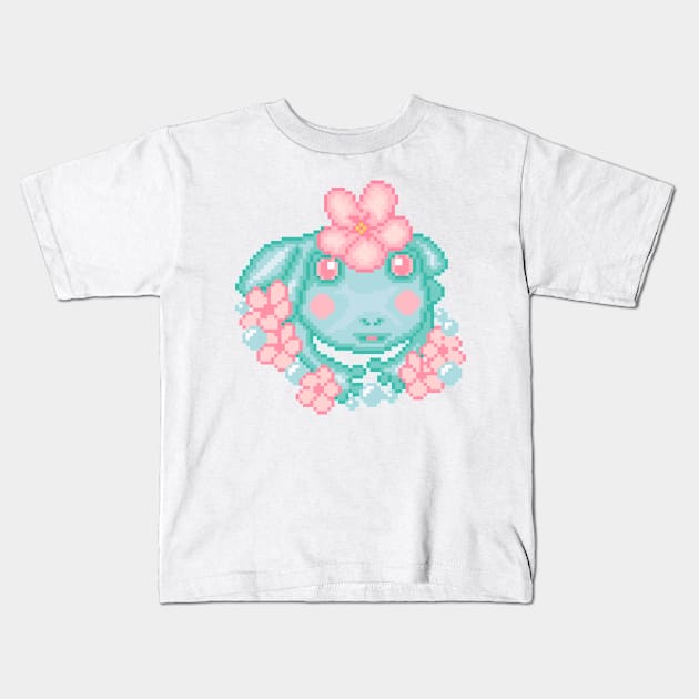 Frog Pixel Art Kids T-Shirt by AlleenasPixels